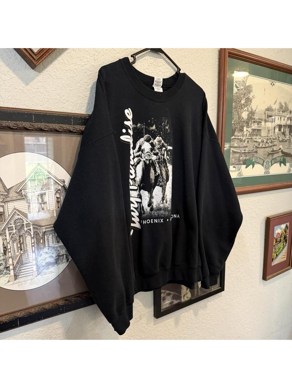 Vintage 00s Turf Paradise Horse Racing Sweatshirt Phoenix Arizona Size XL - Picture 2 of 6